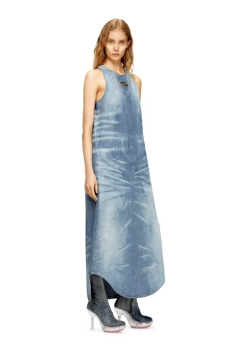 de-lina-s Langes Kleid aus marmoriertem Denim