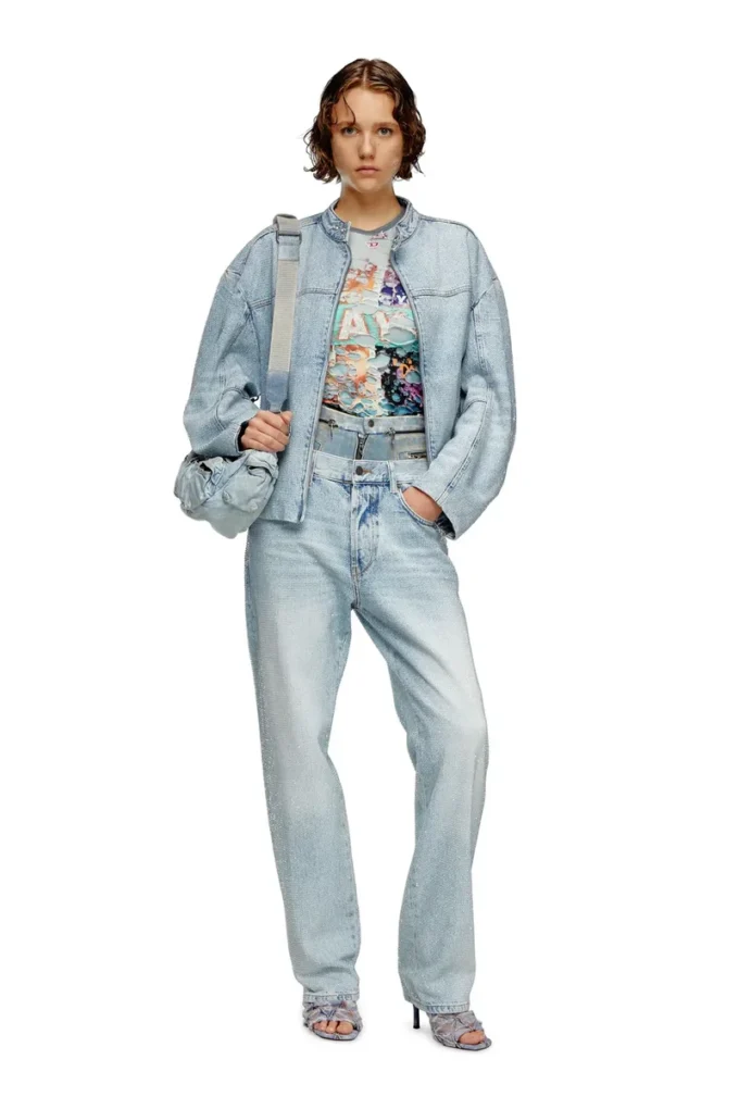 de-marge-fse Oversized-Jacke aus Kristall-Denim