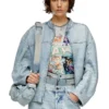 de-marge-fse Oversized-Jacke aus Kristall-Denim