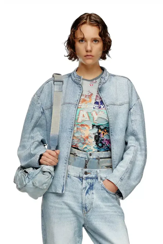 de-marge-fse Oversized-Jacke aus Kristall-Denim