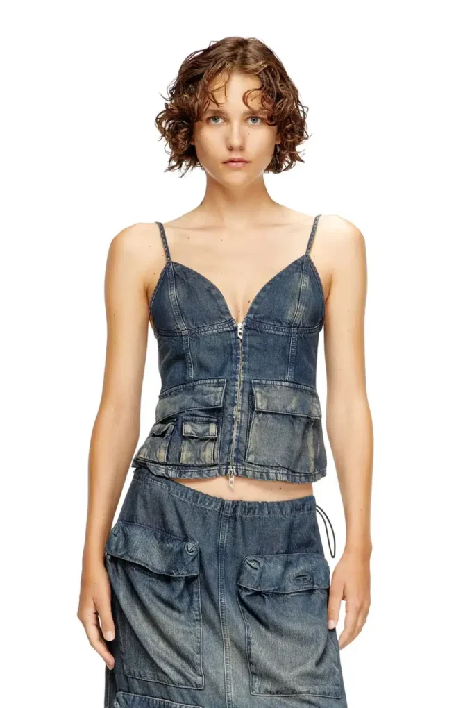 de-mellis-s Oberteil aus fließendem Denim mit Farbverlauf de-mellis-s Oberteil aus fließendem Denim mit Farbverlauf