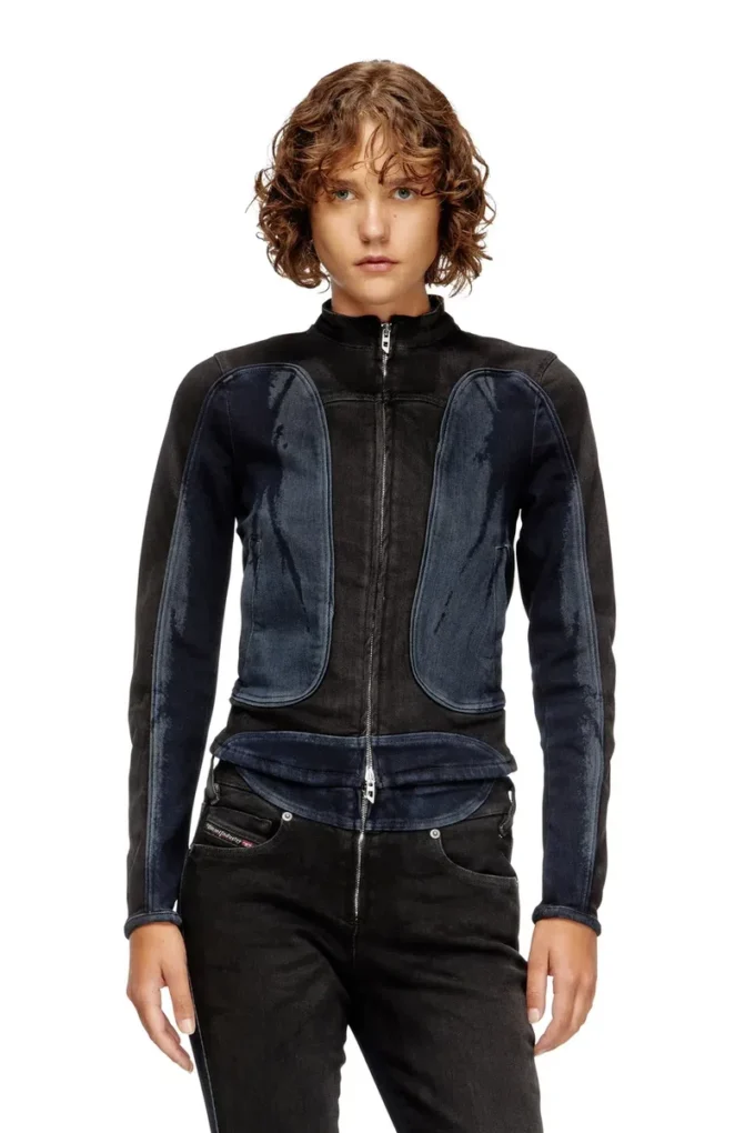 de-morny-s Bikerjacke aus zweifarbigem Denim