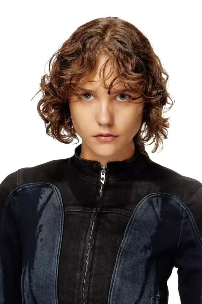 de-morny-s Bikerjacke aus zweifarbigem Denim