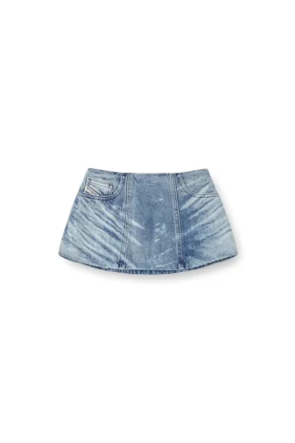 de-nora-fsh Gürtelrock aus lasergeschnittenem Baumwoll-Hanf-Denim