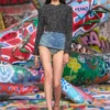 g-crop-g Kurze Jacke aus Bouclé-Stoff