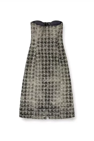 de-olivia-fsh Midikleid aus Denim mit Hahnentrittmuster