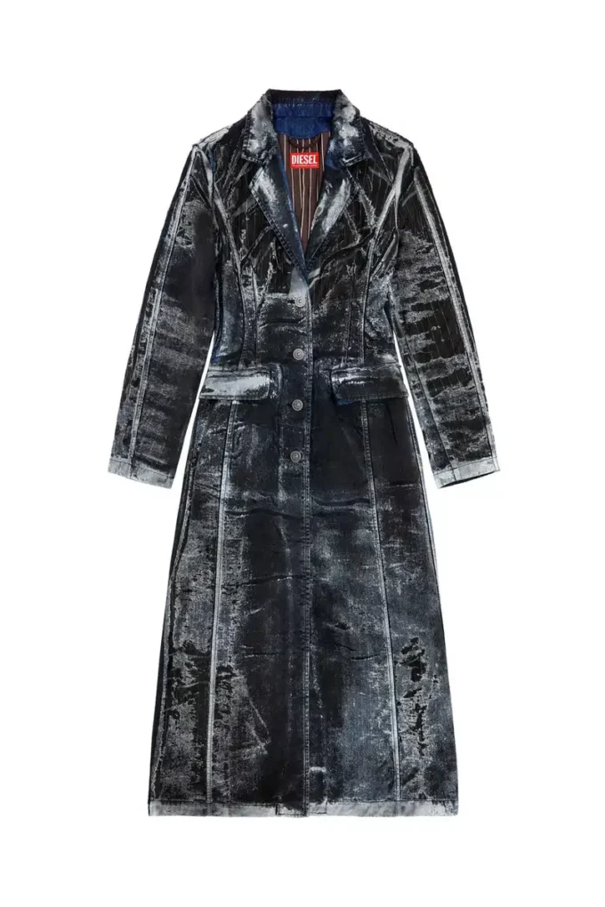 de-pia-fse Mantel aus Nadelstreifen-Devoré-Denim