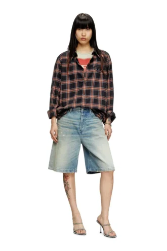 de-sire-short Shorts aus Denim mit Used-Effekt