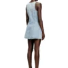 de-sweeney-s1 Kurzes Kleid aus Denim mit Hahnentrittmuster und Kristallen