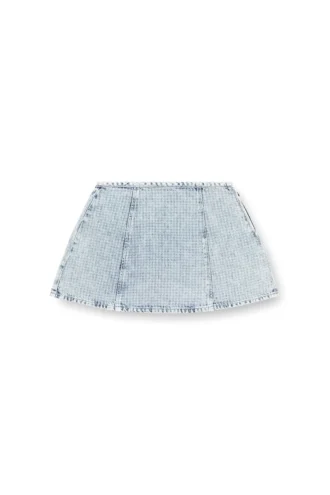 de-sweny-s Minirock aus grafischem Denim mit Kristallen