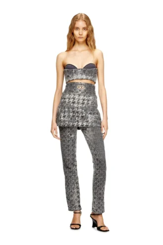 de-toppys-fsh Bralette aus Jacquard-Denim mit Prince-of-Wales-Muster