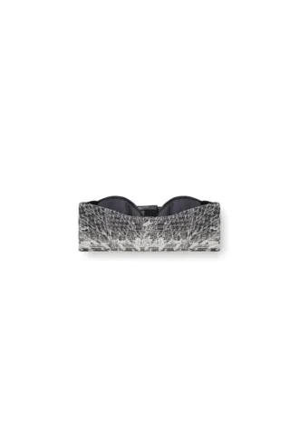 de-toppys-fsh Bralette aus Jacquard-Denim mit Prince-of-Wales-Muster