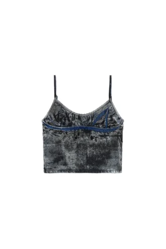 de-verni-fse Oberteil aus Nadelstreifen-Devoré-Denim