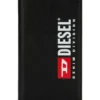 Diesel 2-in-1-Folio-Hülle für iPhone XS und iPhone X Hülle aus schwarzem Leder mit aufgedrucktem und geprägtem Logo, iPhone XS und X