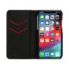 Diesel 2-in-1-Folio-Hülle für iPhone XS und iPhone X Hülle aus schwarzem Leder mit aufgedrucktem und geprägtem Logo, iPhone XS und X