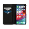 Diesel 2-in-1-Folio-Hülle für iPhone XS und iPhone X Hülle aus schwarzem Leder mit aufgedrucktem und geprägtem Logo, iPhone XS und X