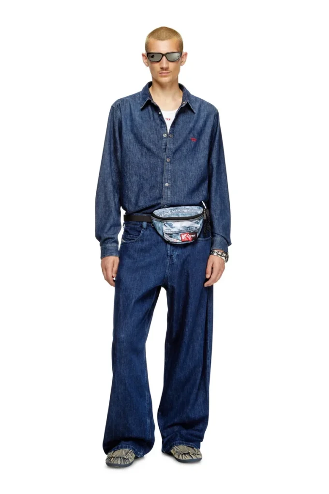diesel springer Gürteltasche aus Trompe-l’œil-Denim diesel springer Gürteltasche aus Trompe-l’œil-Denim
