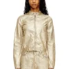 dile_luna Jacke Motorradjacke aus distressed Metallic-Denim