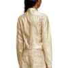 dile_luna Jacke Motorradjacke aus distressed Metallic-Denim