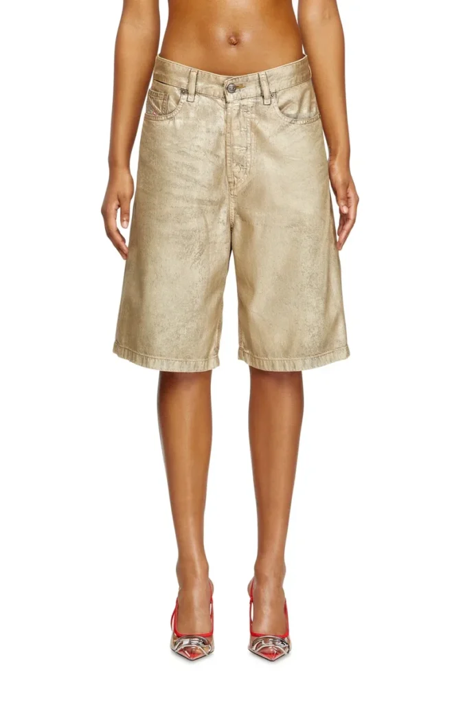 dile_luna Shorts Shorts aus distressed Metallic-Denim