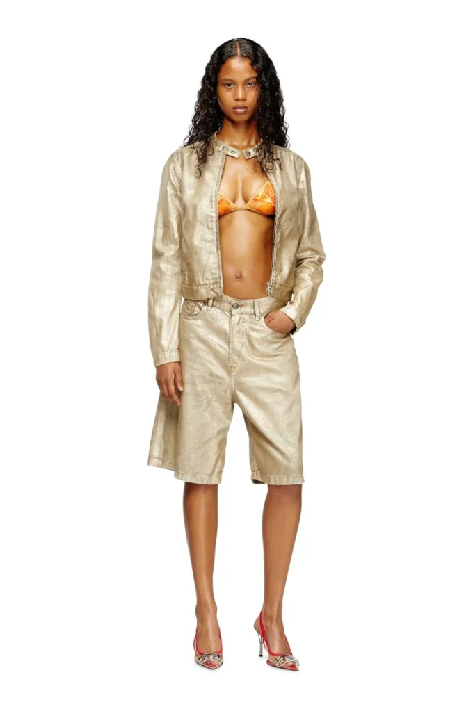 dile_luna Shorts Shorts aus distressed Metallic-Denim
