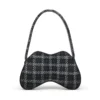 Double-D-Schultertasche Double-D-Schultertasche mit Hahnentrittmuster