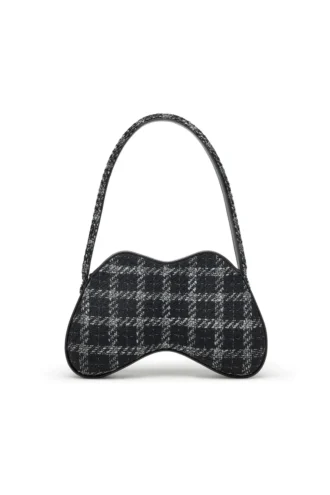 Double-D-Schultertasche Double-D-Schultertasche mit Hahnentrittmuster