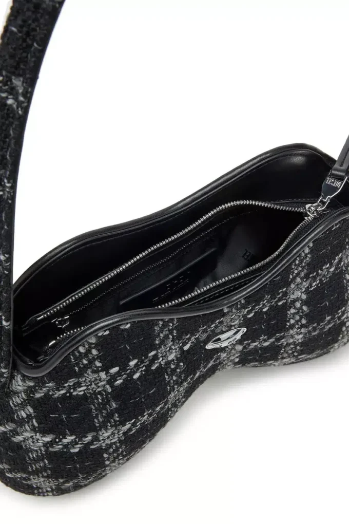Double-D-Schultertasche Double-D-Schultertasche mit Hahnentrittmuster
