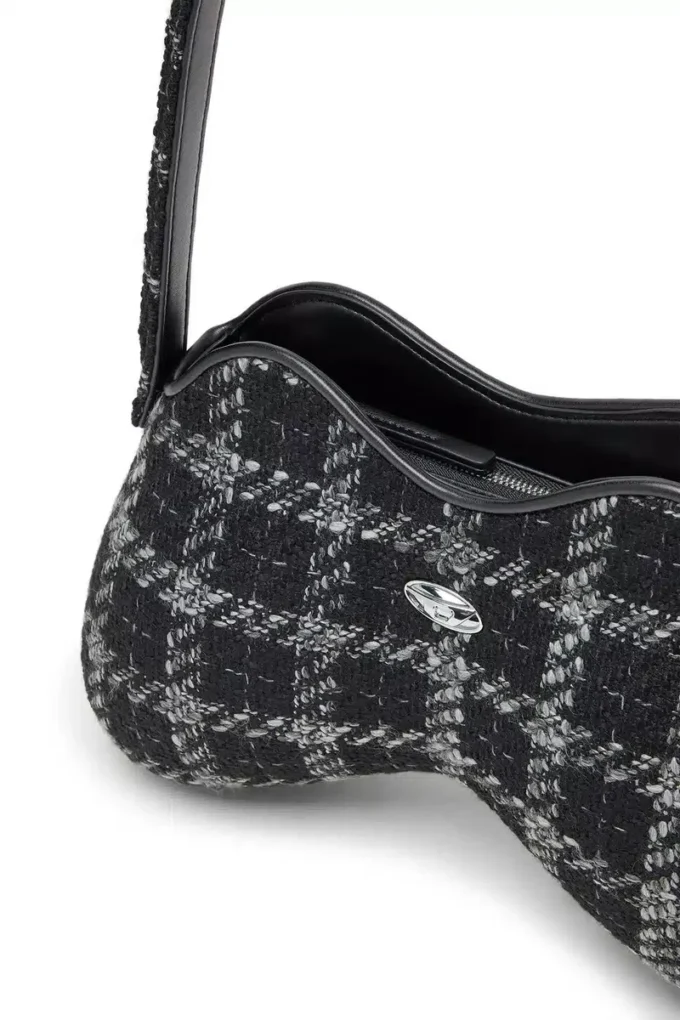 Double-D-Schultertasche Double-D-Schultertasche mit Hahnentrittmuster