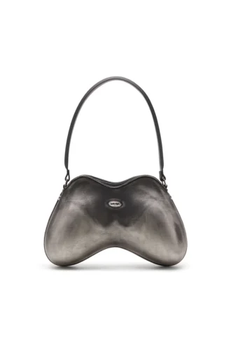 double-d shoulder Double-D-Rigid Schultertasche aus gebürstetem PU