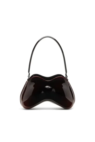 double-d shoulder Double-D-Rigid Schultertasche aus glänzendem PU in Dégradé