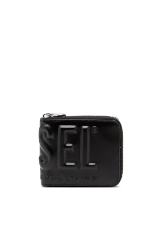 dsl 3d- Bi-Fold-Münzfach mit Reißverschluss xs Lederbrieftasche mit Reißverschluss und geprägtem Logo