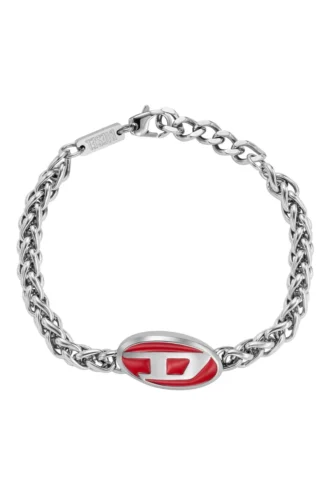 dx1445 Armband aus rotem Emaille und Edelstahl