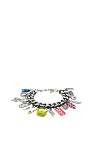 dx1524 Schmuckstück Armband aus schwarzem Edelstahl mit Anhängern