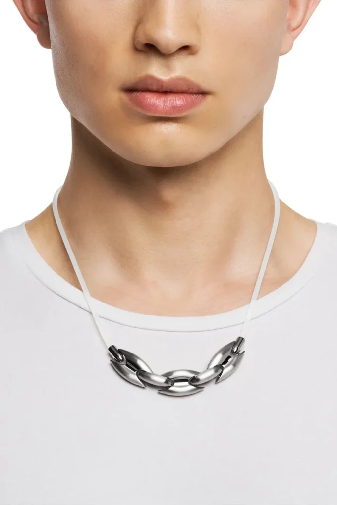 dx1615040 Halskette aus Edelstahl und Silikon mit Metamorph-Kette