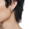 dx1628040 Schmuck Glitzernder Creolen-Ohrring aus Edelstahl dx1628040 Schmuck Glitzernder Creolen-Ohrring aus Edelstahl