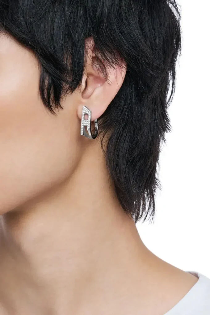 dx1628040 Schmuck Glitzernder Creolen-Ohrring aus Edelstahl dx1628040 Schmuck Glitzernder Creolen-Ohrring aus Edelstahl