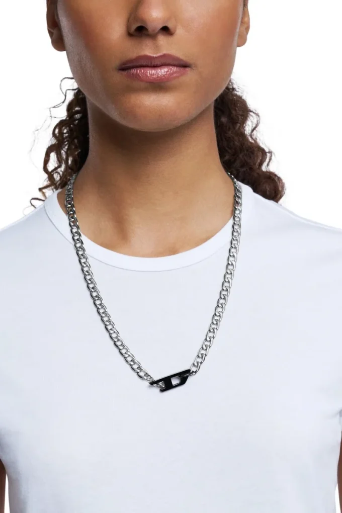dx1636931 Schmuck Zweifarbige Edelstahl-Kettenhalskette