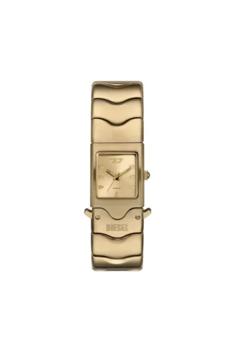 dz2223 Diesel Closer Dreizeigeruhr aus goldfarbenem Edelstahl