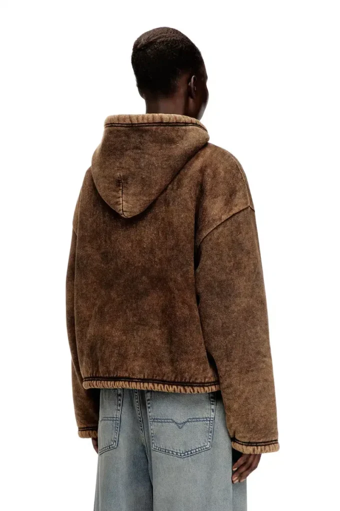f-ella Hoodie mit Reißverschluss, Acid-Wash-Effekt und Teddyfutter f-ella Hoodie mit Reißverschluss, Acid-Wash-Effekt und Teddyfutter
