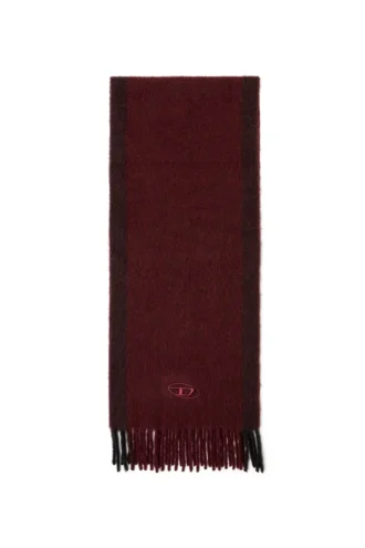 fr-s-olid Jacquard-Wollschal in Burgunderrot