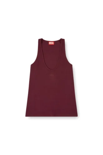 fr-t-ipsya Burgunderrotes Tanktop mit Oval D-Detail