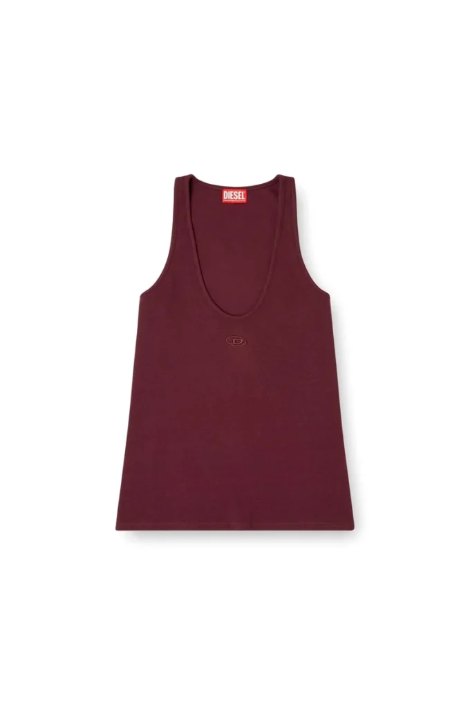 fr-t-ipsya Burgunderrotes Tanktop mit Oval D-Detail fr-t-ipsya Burgunderrotes Tanktop mit Oval D-Detail