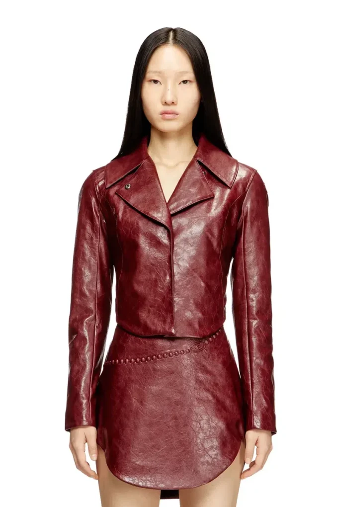 g-ameck Taillierte Jacke aus beschichtetem Stoff