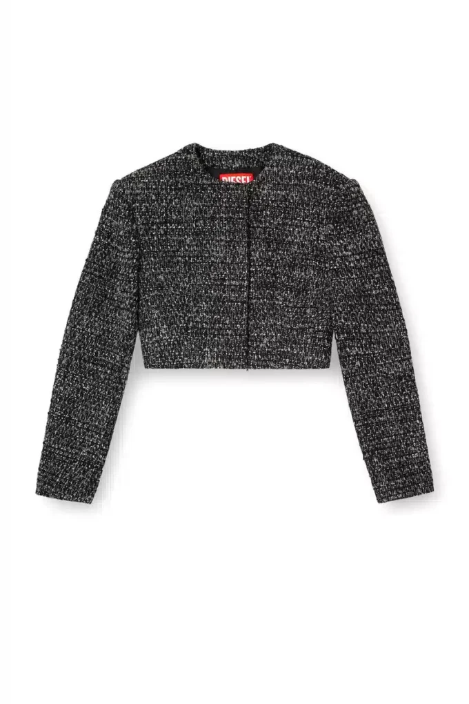 g-crop-g Kurze Jacke aus Bouclé-Stoff