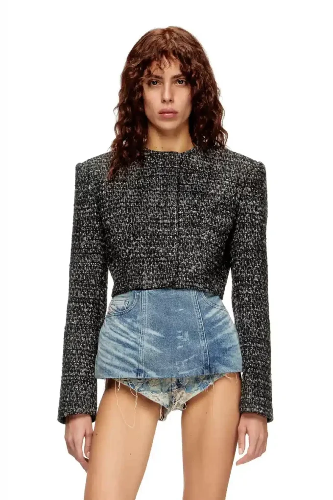g-crop-g Kurze Jacke aus Bouclé-Stoff