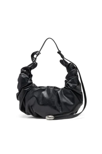 grab-d hobo l Grab-D L – Große, geknitterte Hobo-Tasche aus glänzendem PU