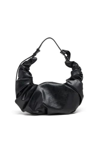 grab-d hobo l Grab-D L – Große, geknitterte Hobo-Tasche aus glänzendem PU