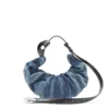 grab-d hobo s Grab-D-Small Scrunched Hobo-Tasche aus behandeltem Denim
