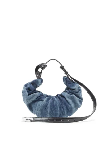 grab-d hobo s Grab-D-Small Scrunched Hobo-Tasche aus behandeltem Denim